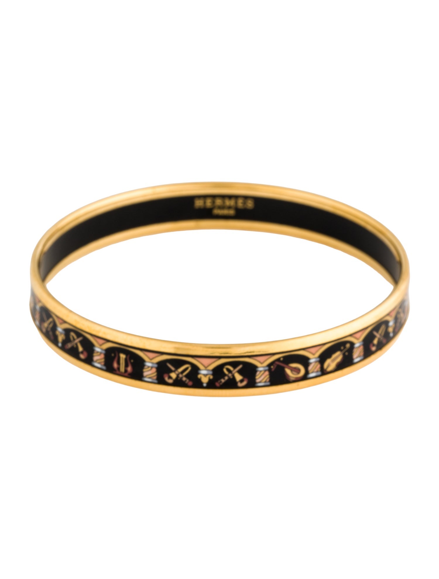 Hermès Narrow Enamel Bangle Bracelet